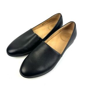 Dansko Larissa Shoes 39 Black Leather Flats Comfort Slip On Womens